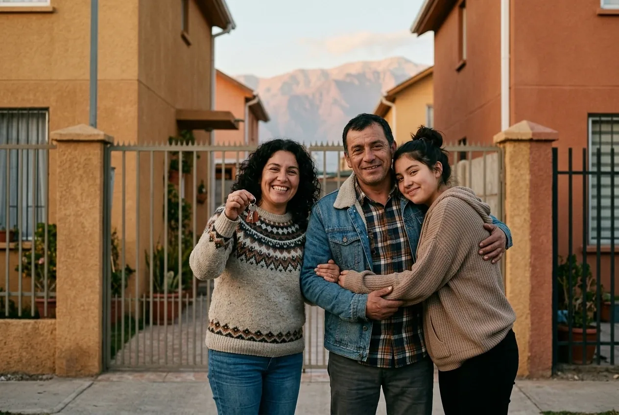 Pareja frente a su nueva casa
